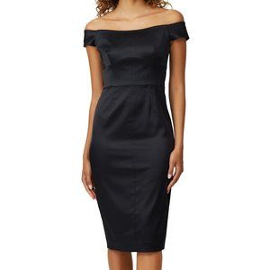 NEW - MILLY Ari Off-the-Shoulder Satin Dress